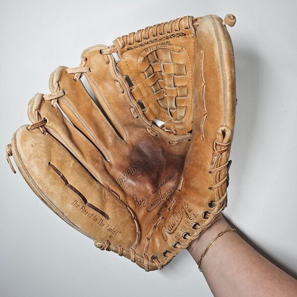 Vintage Rawlings Baseball Glove RBG 36BO Leather 12" Adult Right Hand Throw Tan - Picture 1 of 9